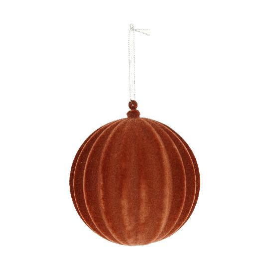 KARÁCSONYI GÖMB 10CM FLOKKOLT BARNA DD70379