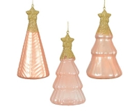 KARÁCSONYI FA DÍSZ AKASZTÓS FENYÕ 12CM PEACH PEARL 121744