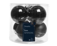 KARÁCSONYI GÖMB (6DB) 8CM BLACK 140417