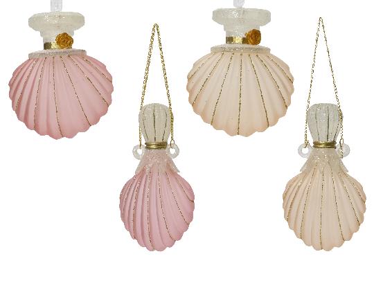 KARÁCSONYI FENYŐFA DÍSZ PARFÜMÖS ÜVEG GLITTERES 12CM 070174