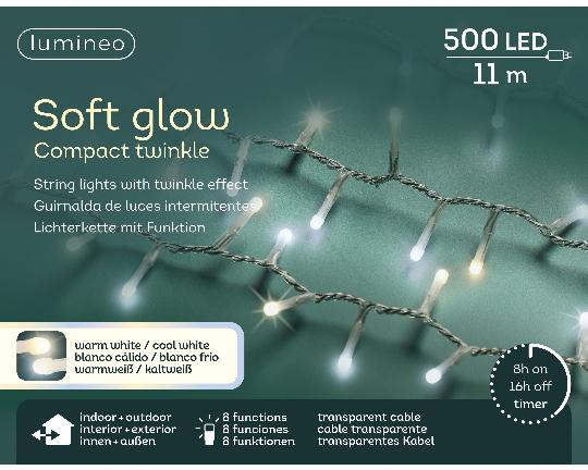 KARÁCSONYI ÉGŐSOR 500 LEDES TRANSPARENT COOL WHITE 495615