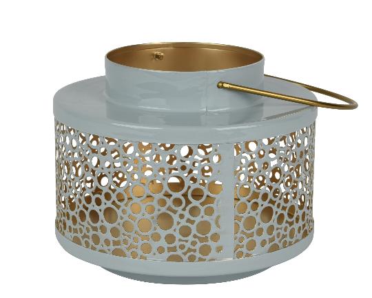 FÉM LÁMPÁS ZOMÁNCOZOTT 19X15CM BLUE/GOLD 873324