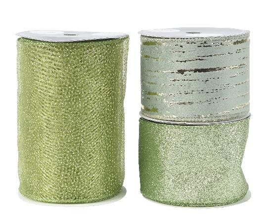 KARÁCSONYI SZALAG 12,5CMX2,7M LIGHT GREEN 440218