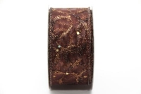KARÁCSONYI SZALAG 4CM270CM 474333 ORGANZA BRONZ GLITTERES INDÁS