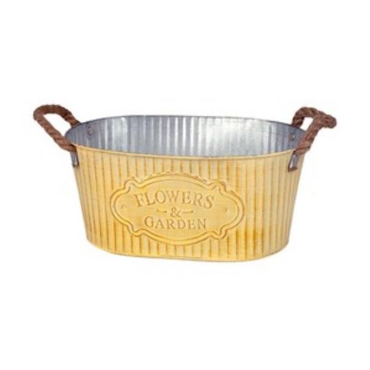 BÁDOG TÁL ANDRETTA OVÁLIS FÜLES KRÉM 24CM XQ-08H/24-4