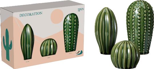 PORCELÁN KAKTUSZ SZETT X3 504821