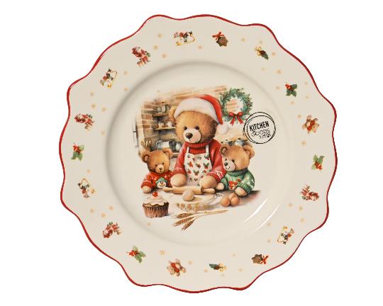 KARÁCSONYI KERÁMIA TÁNYÉR 21CM MACIS 601097