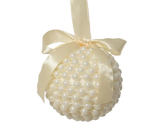 KARÁCSONYI GÖMB GYÖNGYÖS 8CM PEARL 453421