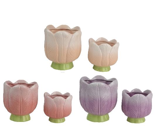 KERÁMIA KASPÓ TULIPÁN ALAKÚ 16CM 873455