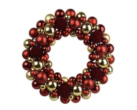 KARÁCSONYI GÖMB KOSZORÚ 43,5CM OXBLOOD/GOLD 513892