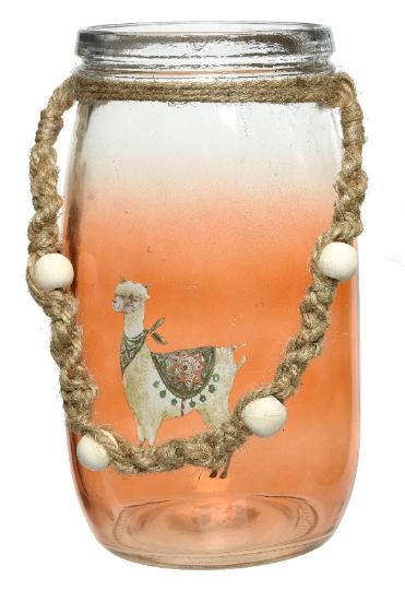 ÜVEG MÉCSESTARTÓ 11,5X20CM NARANCS 825563