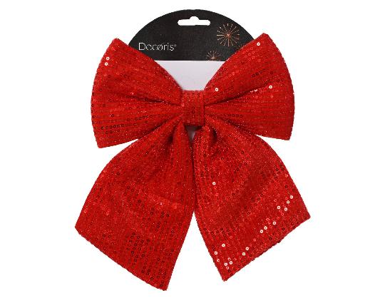 KARÁCSONYI MASNI 30CM CHRISTMAS RED FLITTERES 463254