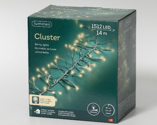 KARÁCSONYI ÉGŐSOR 1512 LEDES CLUSTER WARM WHITE TRANS WIRE