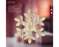 KARÁCSONYI LEDES HÓPIHE GLITTERES 38CM WARM WHITE 481497