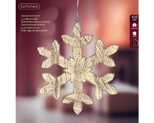 KARÁCSONYI LEDES HÓPIHE GLITTERES 38CM WARM WHITE 481497