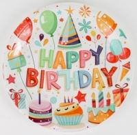 PARTY TÁNYÉR 23CM HAPPY BIRTHDAY MUFFIN 364363