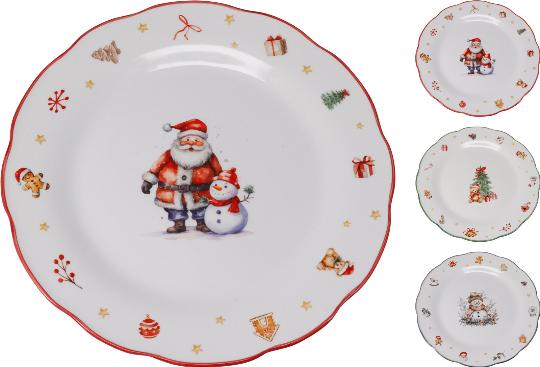 KARÁCSONYI KERÁMIA TÁNYÉR 26CM MIX 540405