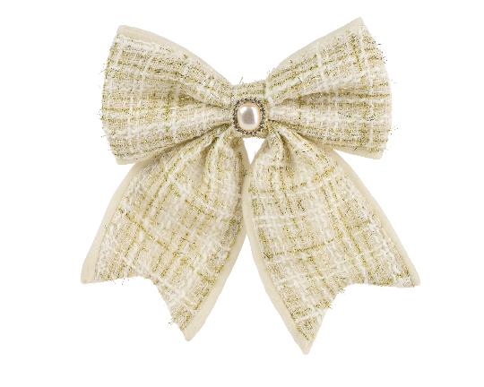 KARÁCSONYI SZALAG CREAM-GOLD CSIPESZES 18CM 512130
