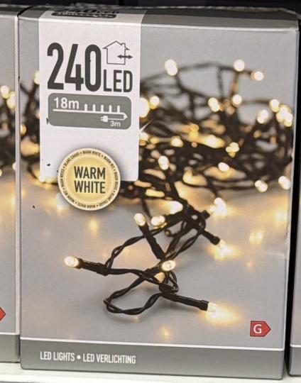 KARÁCSONYI ÉGŐSOR 240 LEDES WARM WHITE GREEN WIRE 506738