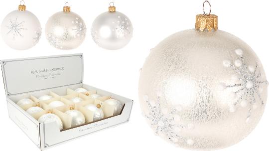 KARÁCSONYI GÖMB 8CM HÓPELYHES X1 512785