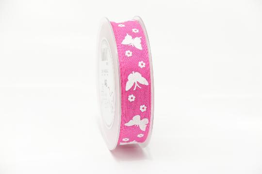 SZALAG MALOU 25MMX15M 640 SÖTÉT RÓZSASZÍN LEPKE VIRÁG