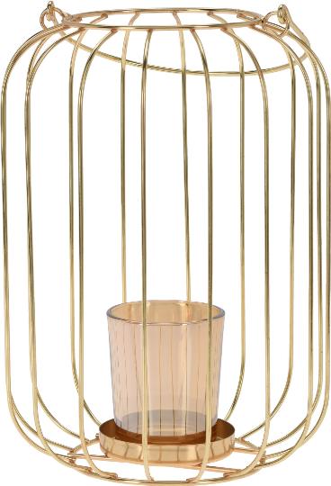 KARÁCSONYI MÉCSESTARTO METAL 26CM GOLD 055654