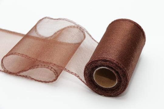 DEKOR ANYAG ORGANZA 11CMX10M 044-SÖTÉTBARNA