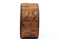 KARÁCSONYI SZALAG 4CM270CM 474333 BRONZ GLITTERES INDÁS