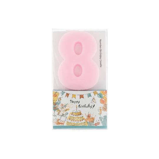 GYERTYA SZÜLINAPI 8-AS RÓZSASZÍN 6CM DD66996