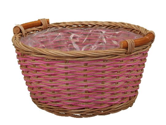 KOSÁR VESSZŐ BÉLELT 25X12CM RÓZSASZÍN 365094