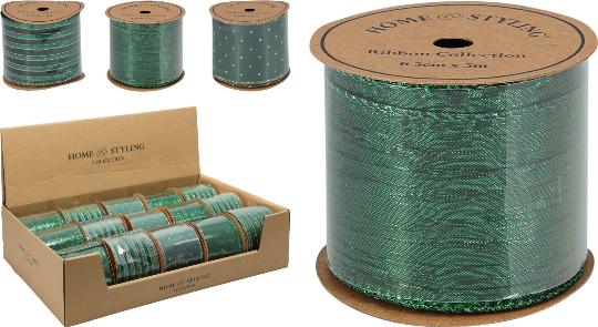 KARÁCSONYI SZALAG 6,3CM X3M GREEN 513717