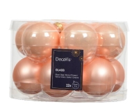 KARÁCSONYI GÖMB (12DB) 5CM PEACH PEARL 140079