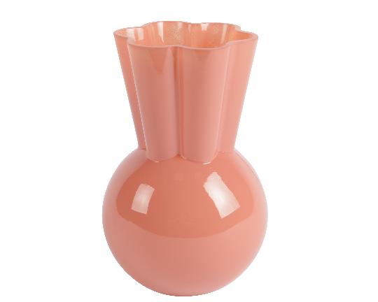 ÜVEG VÁZA 21CM PINK 830826