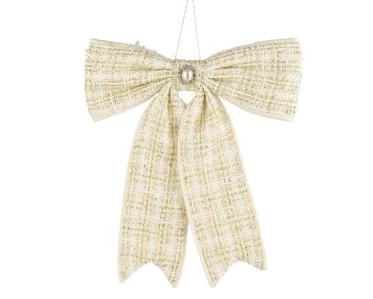 KARÁCSONYI SZALAG CREAM-GOLD 33CM 512129