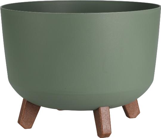 MÛANYAG VIRÁGTARTÓ LÁBAS 29X22CM OLAJZÖLD 143649