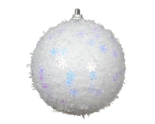 KARÁCSONYI POLIFOAM GÖMB 8CM HÓPELYHES WHITE 457167