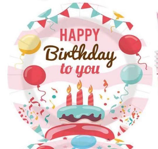 PARTY TÁNYÉR 23CM HAPPY BIRTHDAY X10 364362