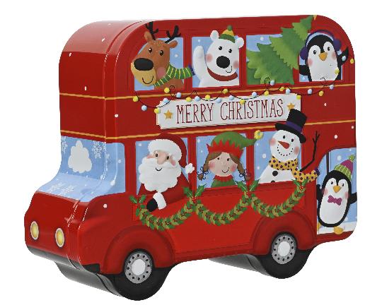 KARÁCSONYI BÁDOG DOBOZ AUTÓ FORMÁJÚ 708345