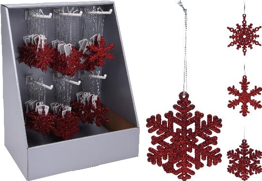 KARÁCSONYI FENYÖFA DISZ 75MM HOPEHELY RED 341342