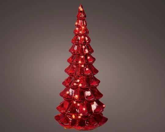 KARÁCSONYI LEDES FENYŐ ÜVEG RED 35CM ELEMES 489494