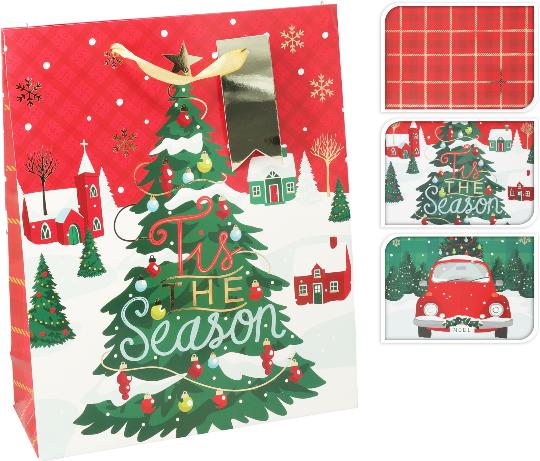 KARÁCSONYI DÍSZTASAK 26X32CM MIX 510780