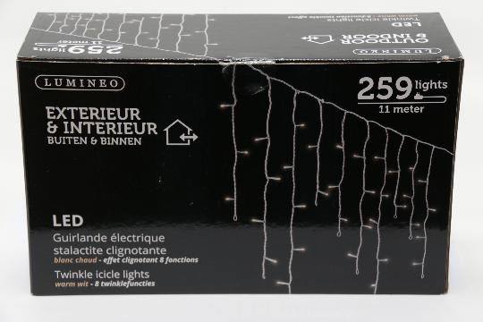 KARÁCSONYI ÉGŐSOR 259LED MELEG FÉNYÛ FEHÉR ZSINÓR