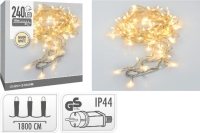KARÁCSONYI ÉGŐSOR 240 LEDES CLEAR WIRE WARM WHITE 542827