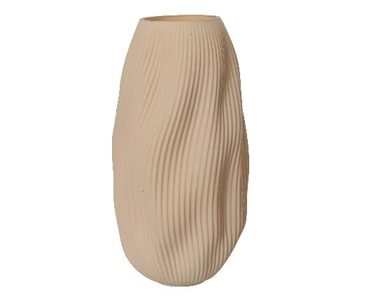 ÜVEG VÁZA HULLÁMOS BEIGE 28,5CM 647756