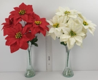 KARÁCSONYI MIKULÁSVIRÁG CSOKOR X7 23461   bársonyos